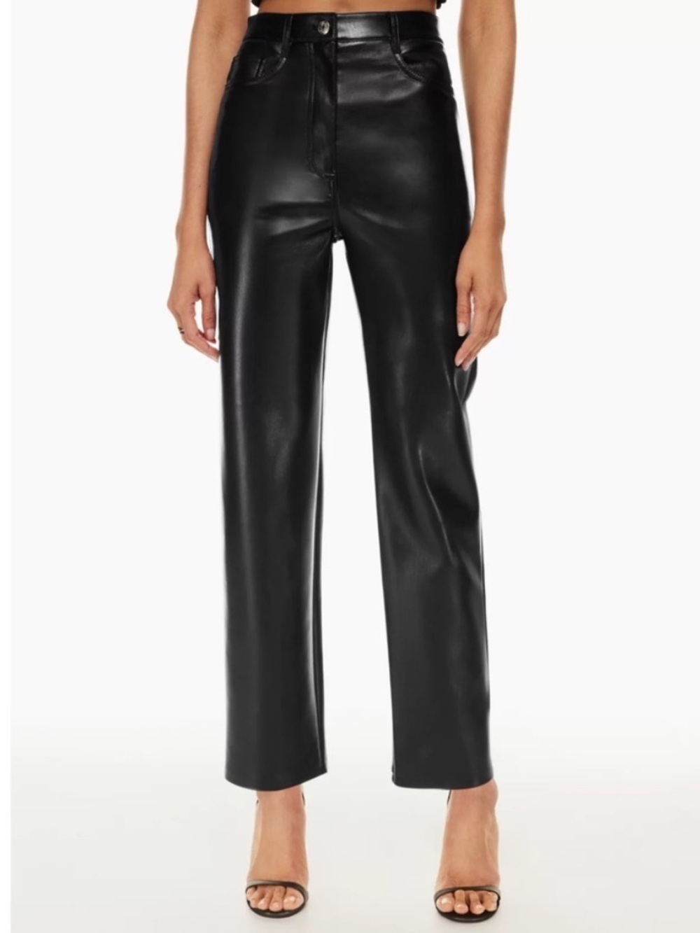 NWT Wilfred Black Melina Wide-Leg Faux Leather Pants
